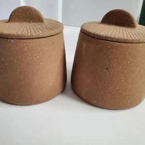 BNIB Magenta Citrine Terracotta Spice Jar Set